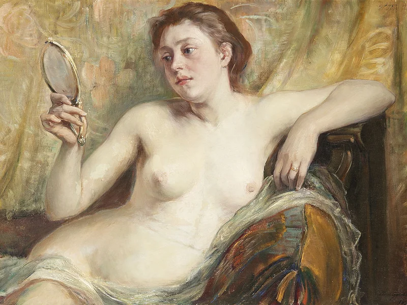 1850-Hildegard Thorell - Modella con specchio, 1899